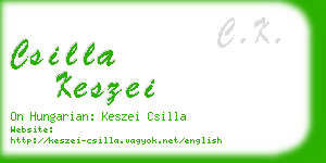 csilla keszei business card